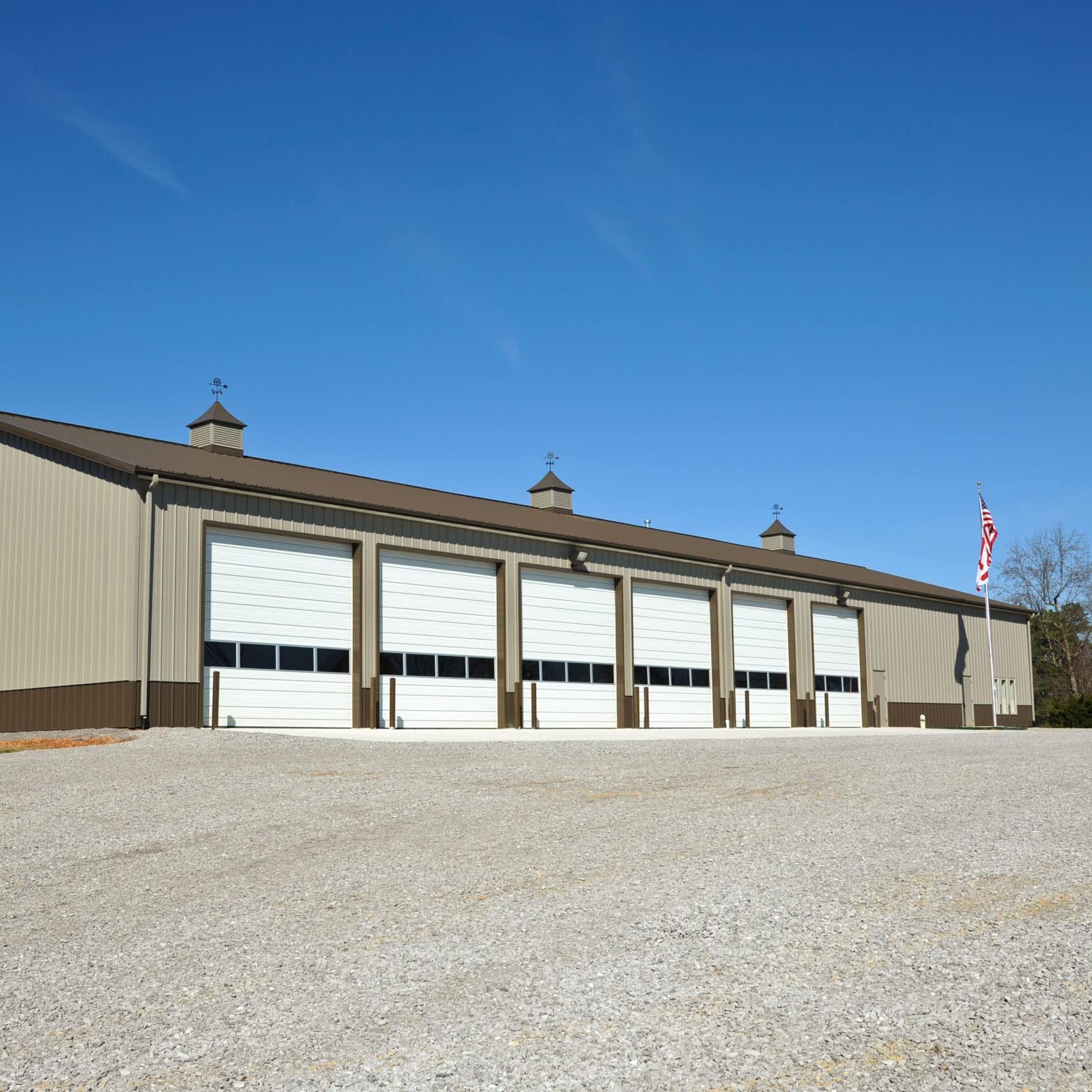 commercial building with new tin roof